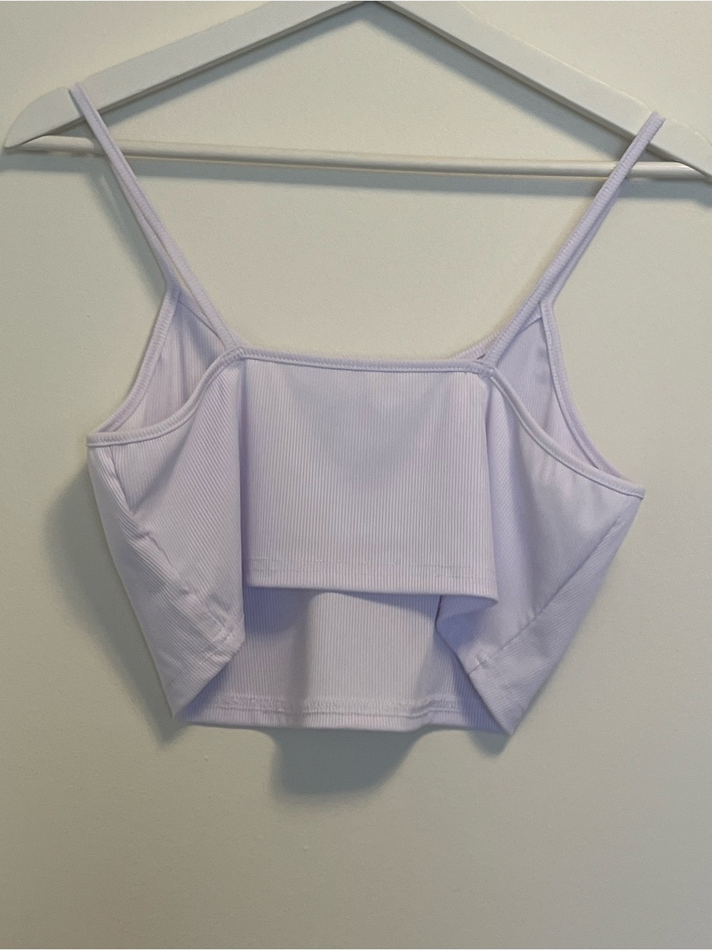 SHEIN White‎ Ribbed Spaghetti Strap Crop Top - Picture 2 of 7